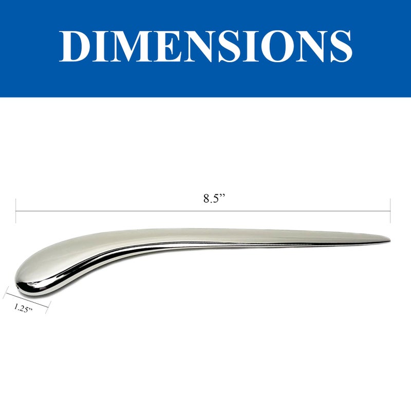 Natico Originals Non-Tarnishing Silver Contemporary Home and Office Desktop Letter Opener, Sleek Curved Edge Comfortable Grip, Paperweight (30-364) - Image 2